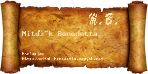 Miták Benedetta névjegykártya